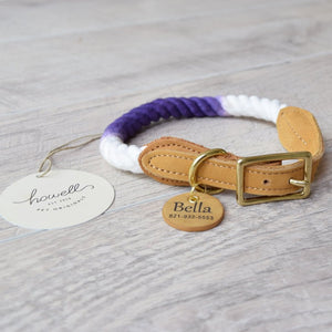 Rope Dog Collar - Purple Ombre | Original Cotton Fashion Collar