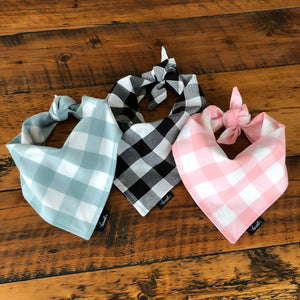 Dog Bandana - Black and White Check Gingham