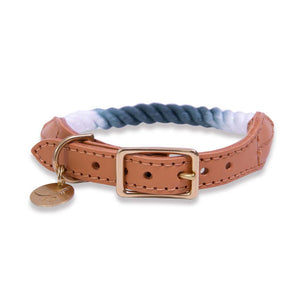 Black Forest Ombre Rope & Leather Dog Collar