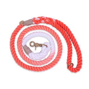 Coral Ombre Rope Dog Leash