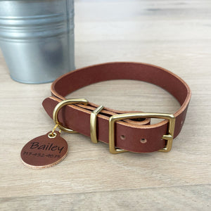 Brown Luxury Leather Dog Collar