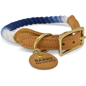 Rope Dog Collar - Navy Ombre | Original Cotton Fashion Collar