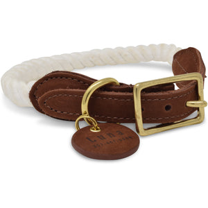 Rope Dog Collar - White | Original Cotton Fashion Collar