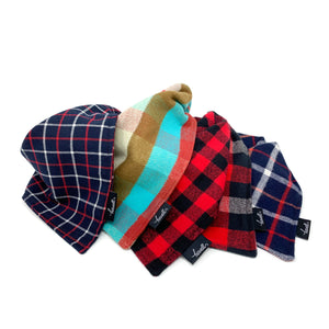 Dog Bandana - Red and Gray Plaid Flannel